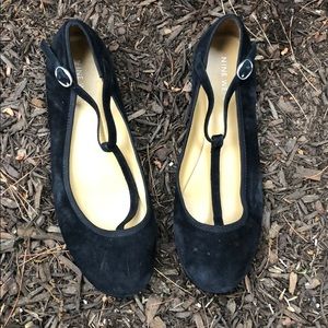 Nine West - suede round toe ballet flat with strap